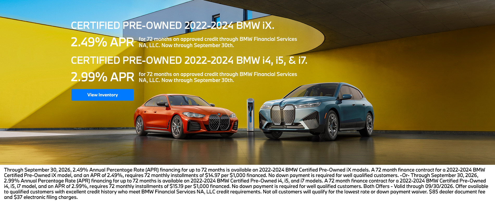 Certified Pre-Owned 2022-2024 BMW iX & Certified Pre-Owned 2022-2024 BMW i4, i5, & i7