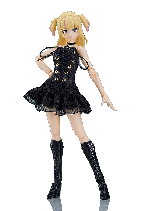 figma Female Body (Yuki) with Black Corset Dress Outfit
