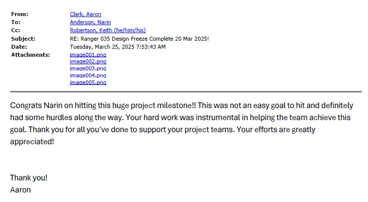 Congratulations from Aaron Clark