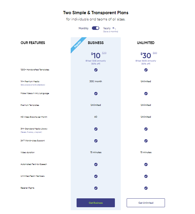 invideo pricing