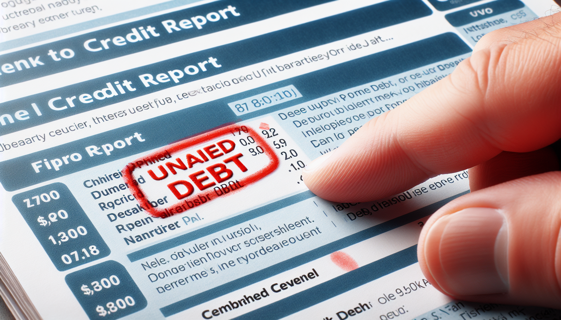 Una mano señala una línea en un informe financiero digital que muestra "DEUDA DE UNAID" resaltada en rojo.