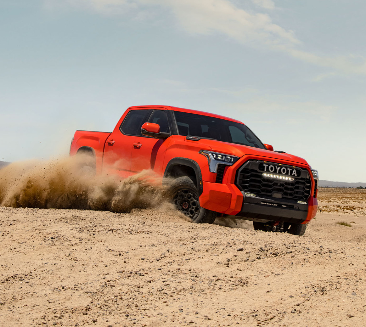 The New 2025 Toyota Tundra at Bobby Rahal Toyota in Mechanicsburg, PA | 2025 Toyota Tundra driving in the dirt