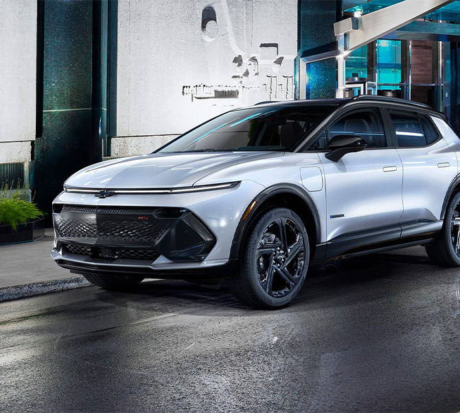 2026 Chevrolet Equinox at Delaney Chevrolet of Greensburg | Front profile of a white 2026 Chevy Equinox EV