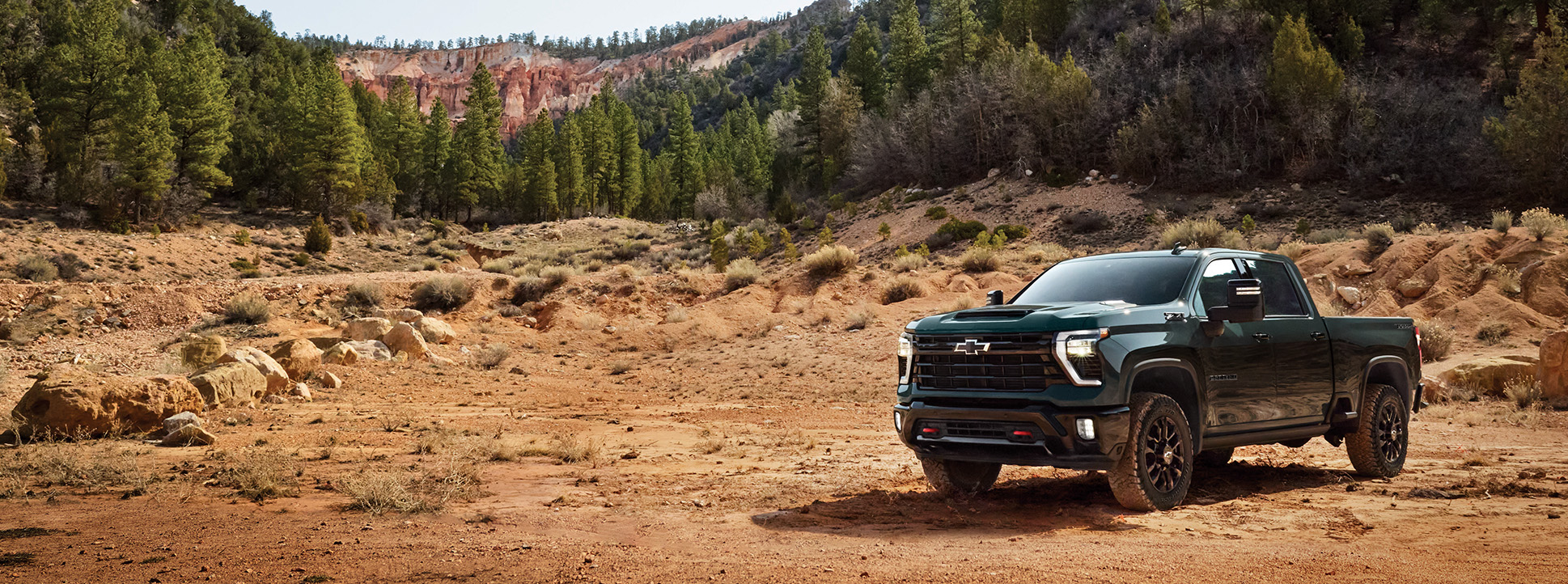 The 2025 Chevrolet Silverado 1500 at Delaney Chevrolet of Indiana | Black color 2025 Chevy Silverado 1500 parked on a dirt field