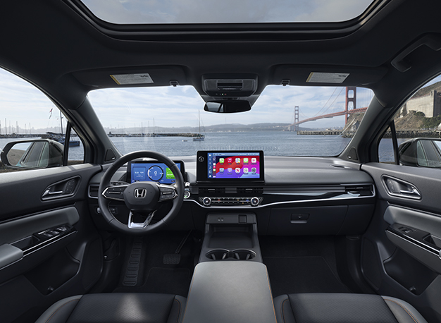 New 2025 Honda Prologue at Delaney Honda | Interior of a 2025 Honda Prologue with black leather finish