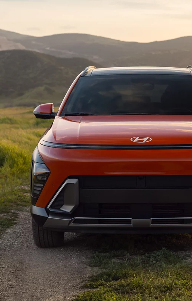  2025 Hyundai Kona at Delaney Hyundai of Dubois | Close up of a 2025 Hyundai Kona front bumper