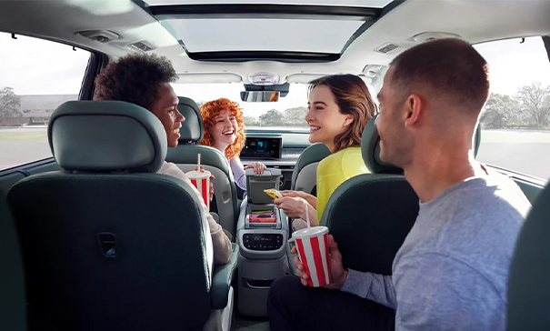  2026 Hyundai Ioniq 9 at Delaney Hyundai of Indiana | Group of friends sitting the car of a 2025 Hyundai Ioniq 9