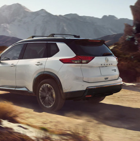 2026 Nissan Rogue at Delaney Nissan of Greensburg | Rear profile of a 2026 Nissan Rogue in the color white 2026 Nissan Rogue at Delaney Nissan of Greensburg | Rear profile of a 2026 Nissan Rogue in the color white