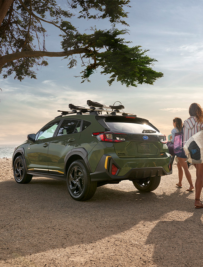 2026 Subaru Crosstrek at Delaney Subaru in Indiana, PA | Rear profile of a 2026 Subaru Crosstrek in the color green