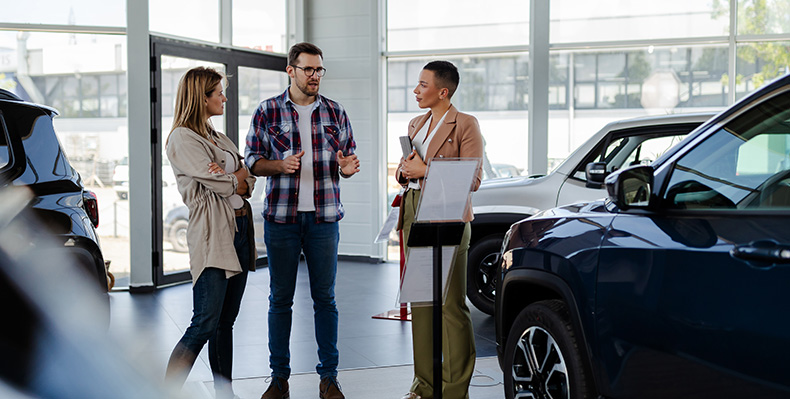 The Advantages of Buying a Car from a Dealership vs. a Private Seller. Learn more at Lancaster Toyota in East Petersburg, PA | Couple talking to sales person about a new vehicle they would like to see in dealership The Advantages of Buying a Car from a Dealership vs. a Private Seller. Learn more at Lancaster Toyota in East Petersburg, PA | Couple talking to sales person about a new vehicle they would like to see in dealership