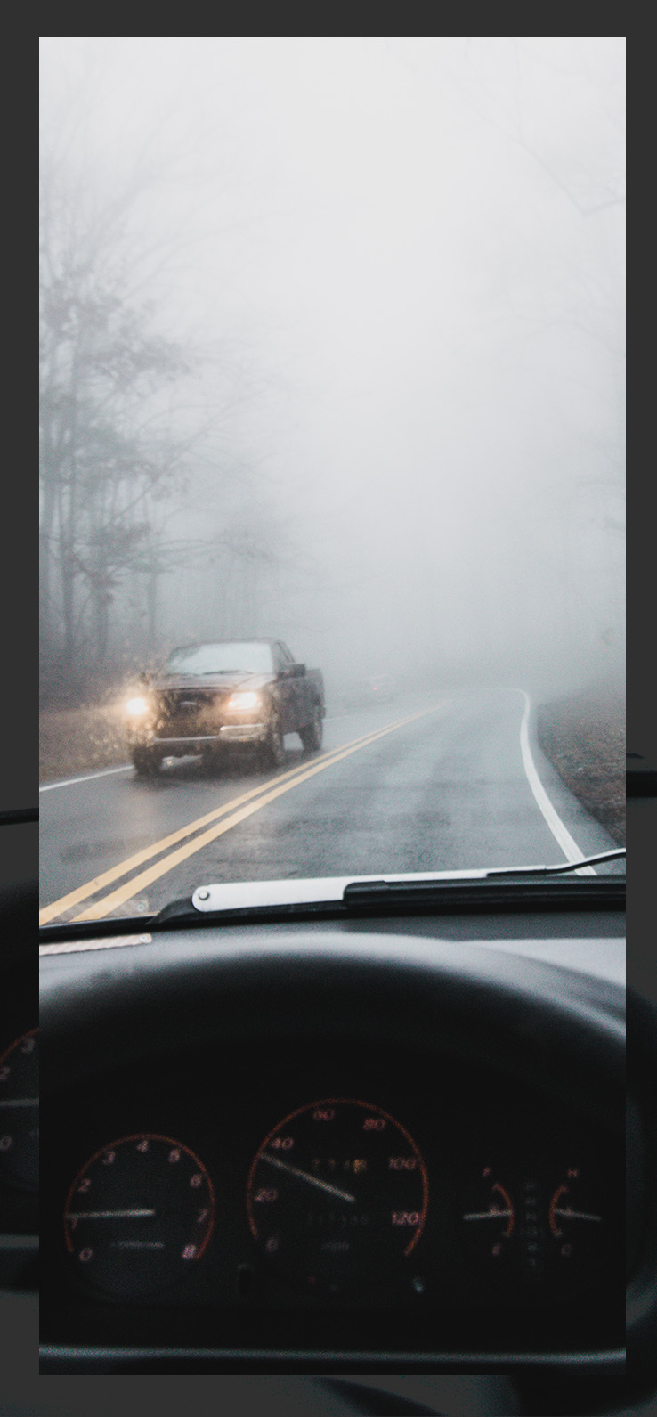 How to Prevent your Vehicle from Fogging Up At Mechanicsville Toyota in Mechanicsville, VA | Point of view of a person sitting in the drivers seat while their windshiled is fogging up