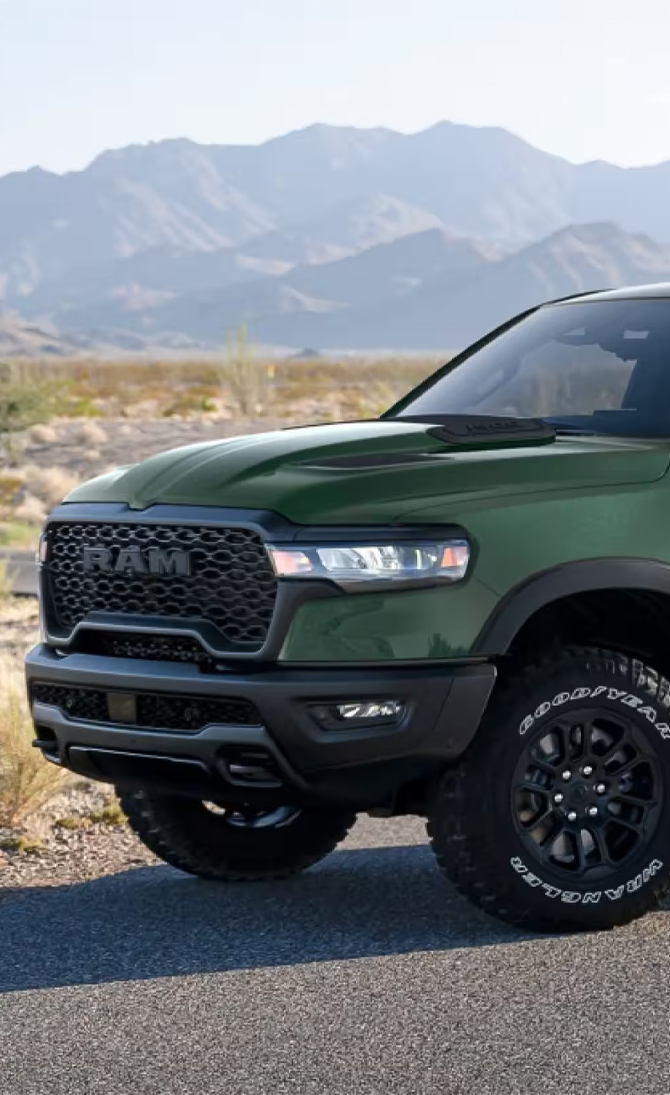 2026 Ram 1500 at Stetler DCJR | Front profile of a green 2026 RAM 1500