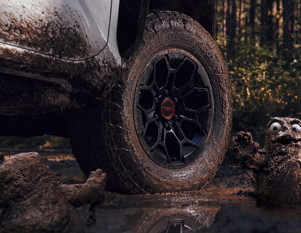 The New 2026 Toyota 4Runner at CMA's Toyota of Martinsburg in Martinsburg, WV | Close up of the TRD wheels of a 2026 Toyota 4Runner TRD edition