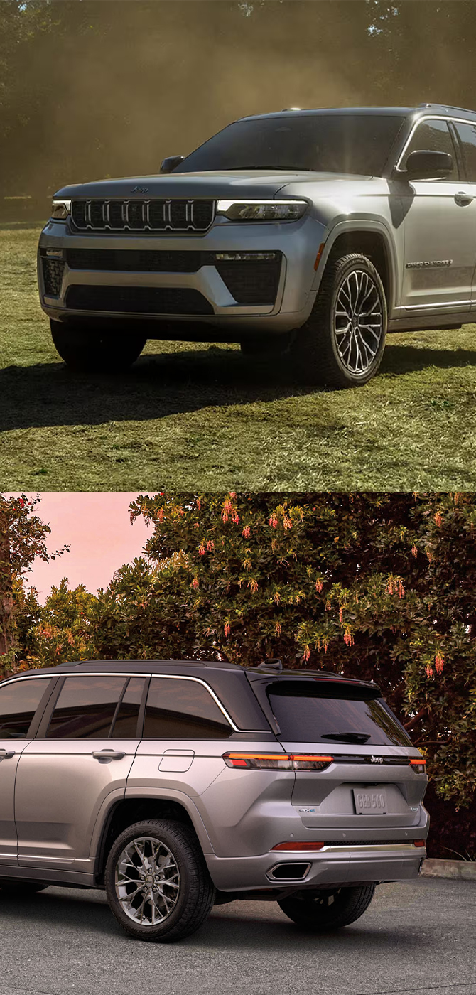 2026 Jeep Grand Cherokee at CMA's CDJR of Martinsburg | Front and rear profile of a 2026 Jeep Grand Cherokee 2026 Jeep Grand Cherokee at CMA's CDJR of Martinsburg | Front and rear profile of a 2026 Jeep Grand Cherokee