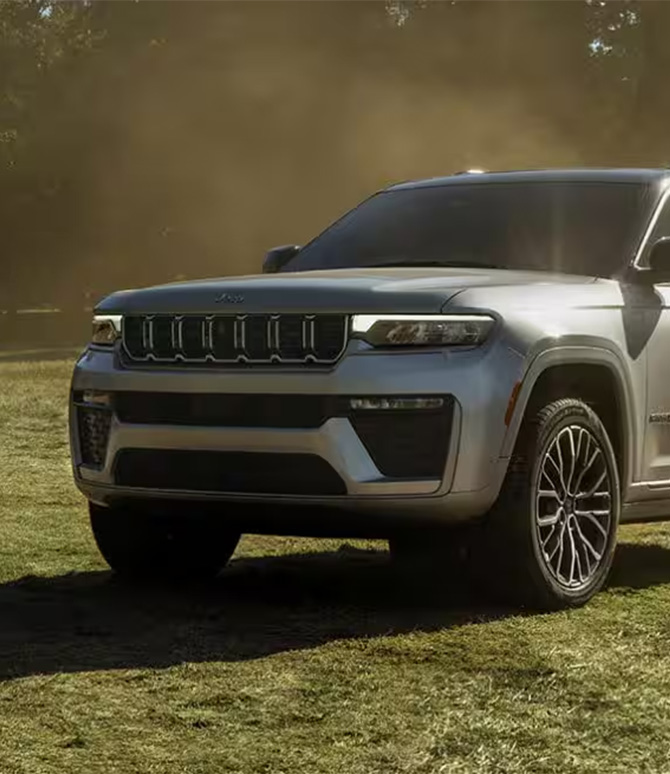 2026 Jeep Grand Cherokee at Delaney CDJR of DuBois | Close up of the front bumper of a 2026 Jeep Grand Cherokee