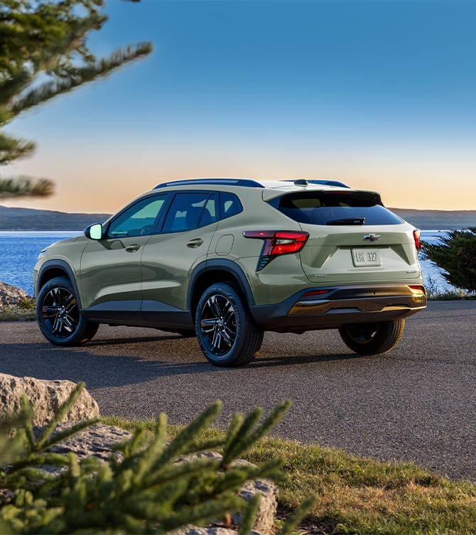 2026 Chevrolet Trax at Delaney Chevrolet of Greensburg | Rear profile of a 2026 Chevrolet Trax in the color green 2026 Chevrolet Trax at Delaney Chevrolet of Greensburg | Rear profile of a 2026 Chevrolet Trax in the color green