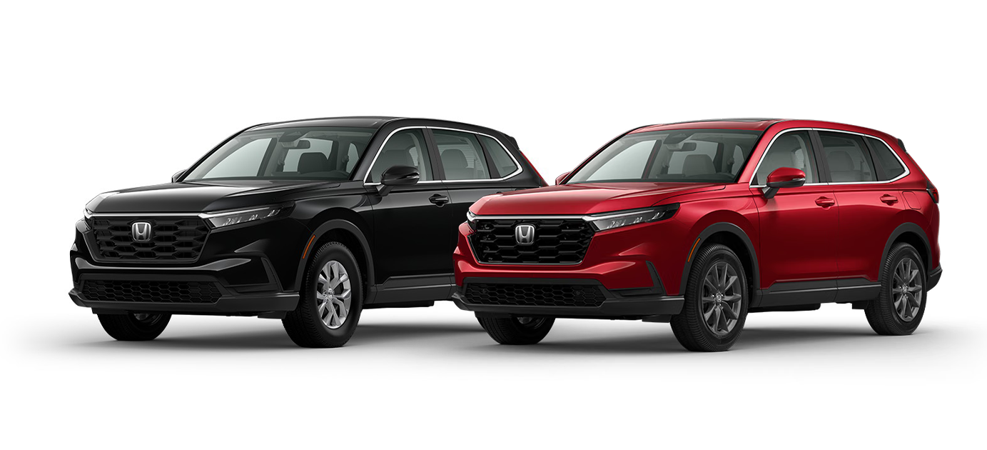2026 Honda CR-V LX and EX trim comparison at Delaney Honda in Indiana, PA | Black and Red 2026 Honda CR-V's 2026 Honda CR-V LX and EX trim comparison at Delaney Honda in Indiana, PA | Black and Red 2026 Honda CR-V's
