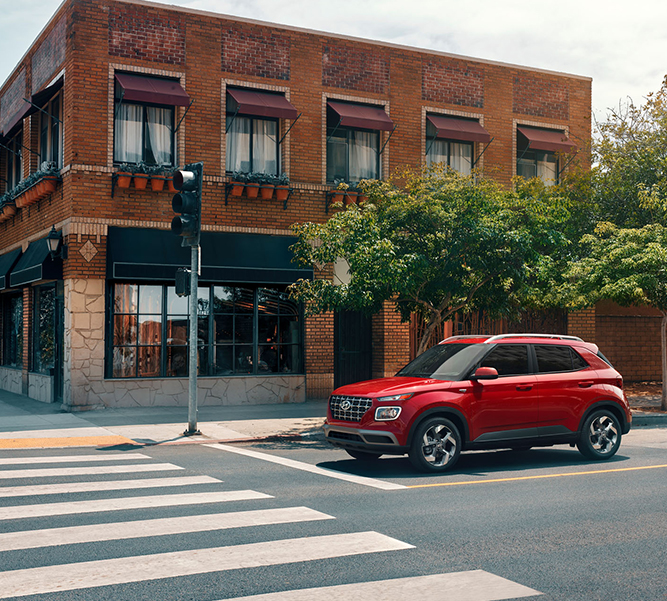  2026 Hyundai Venue at Delaney Hyundai of Dubois | 2026 Hyundai Venue stopped at a stop light