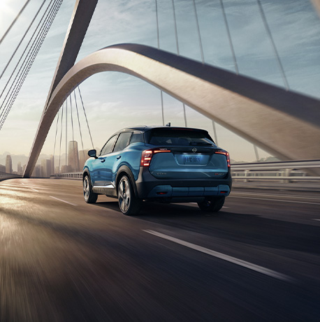 2026 Nissan Kicks at Delaney Nissan of Greensburg | Rear profile of a 2026 Nissan Kicks in the color blue 2026 Nissan Kicks at Delaney Nissan of Greensburg | Rear profile of a 2026 Nissan Kicks in the color blue