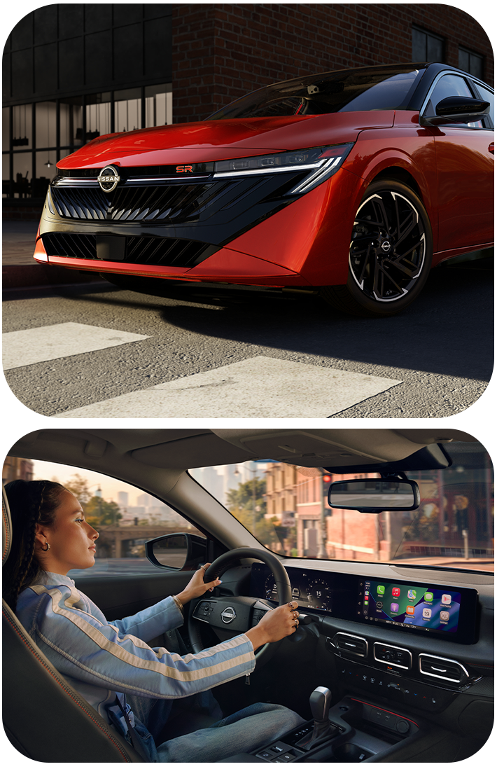 2025 Nissan Sentra at Delaney Nissan of Greensburg | Front and interior of a 2026 Nissan Sentra