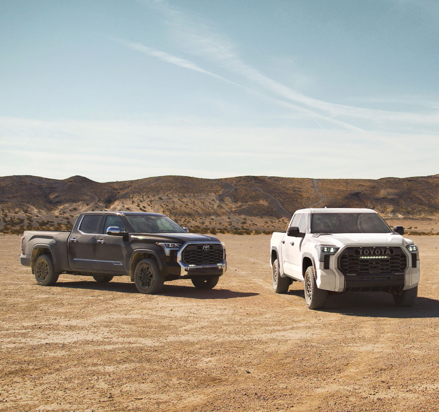 The New 2026 Toyota Tundra at Palmiero Toyota in Meadville, PA | Two 2026 Toyota Tundra's parked beside one another The New 2026 Toyota Tundra at Palmiero Toyota in Meadville, PA | Two 2026 Toyota Tundra's parked beside one another
