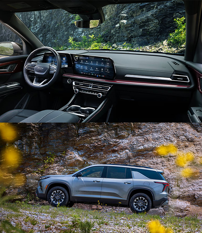 2026 Chevrolet Traverse at Sir Walter Chevrolet | Interior and side profile of a 2026 Chevrolet Traverse