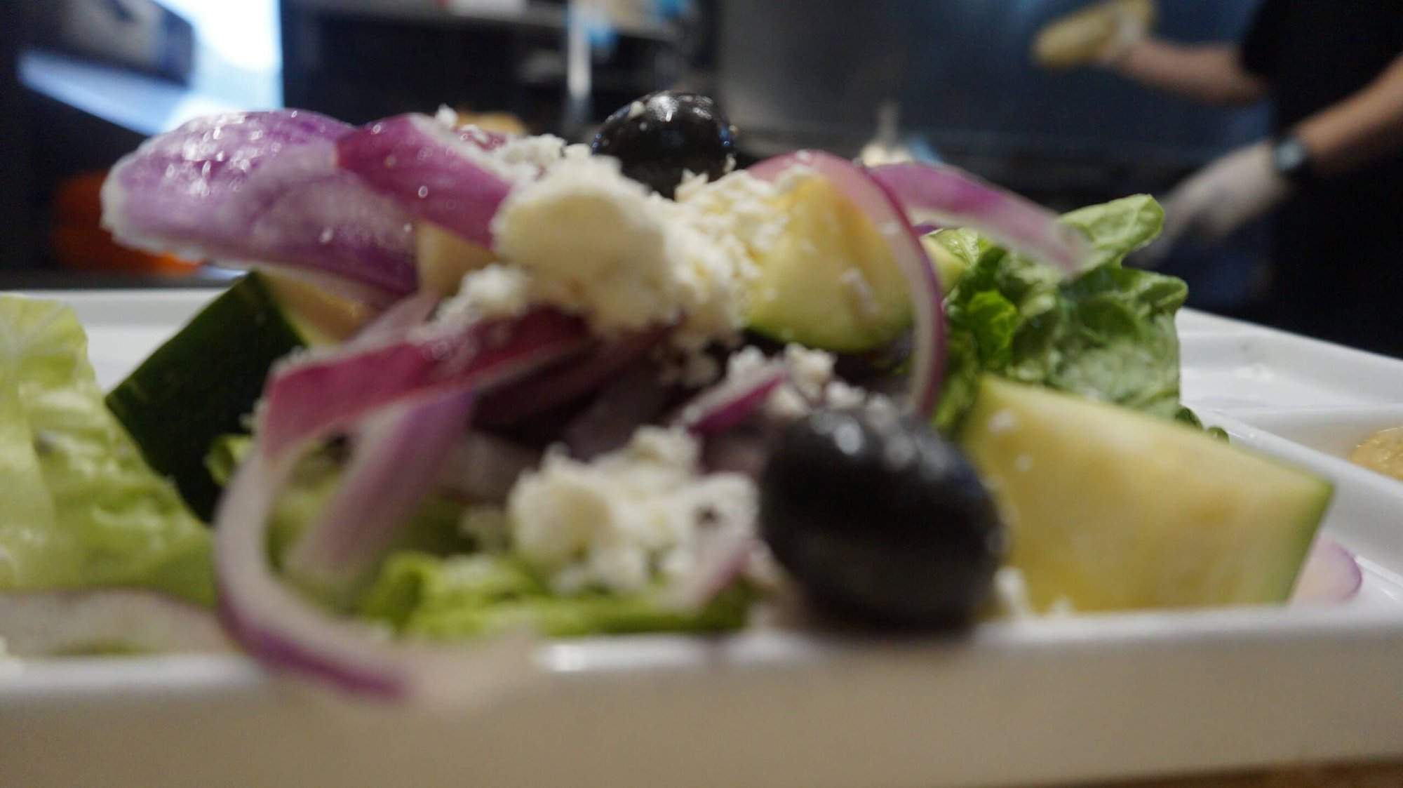 Fresh salad with Mediterranean toppings