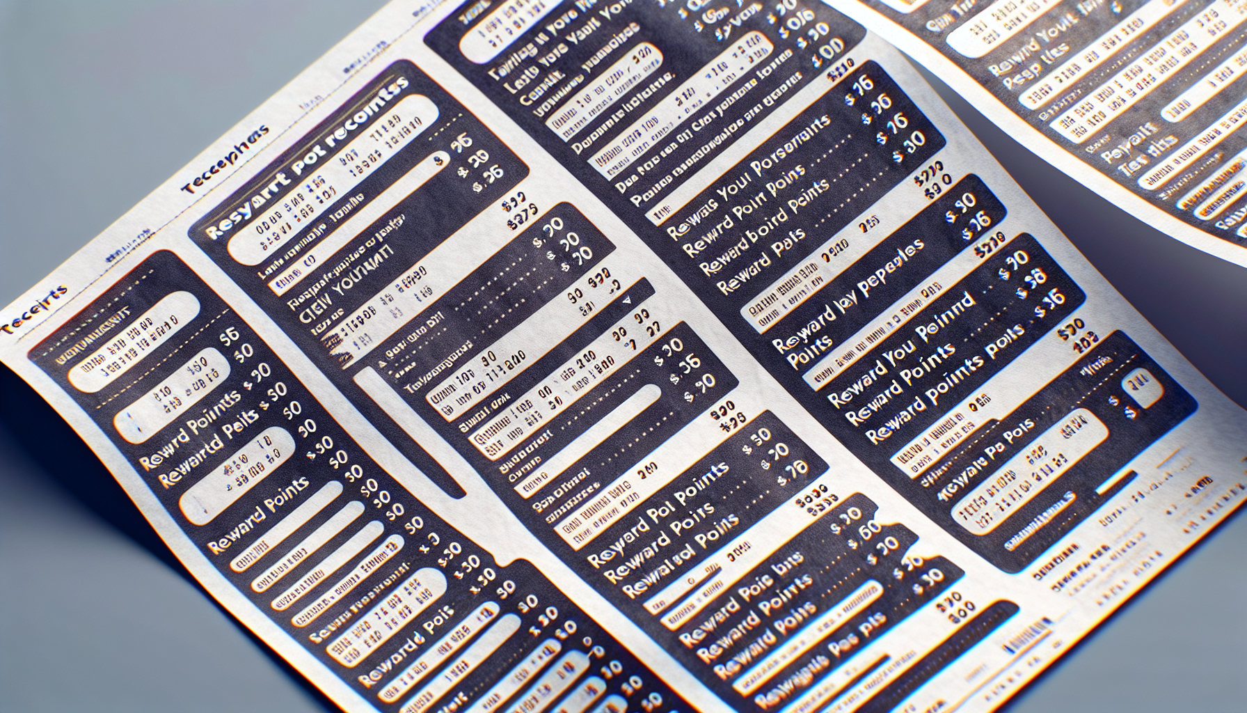 Image of a printed list showing various reward point options for grocery purchases. The list includes items like Royalty Rice, small rice packages, and salt, alongside corresponding points and prices, highlighting the benefits of digital loyalty programs.