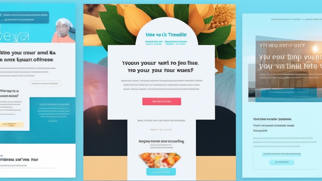 Three colorful webpage mockups are displayed side by side, each featuring a unique visual layout with vibrant graphics, text blocks, and call-to-action buttons to highlight referral marketing benefits.