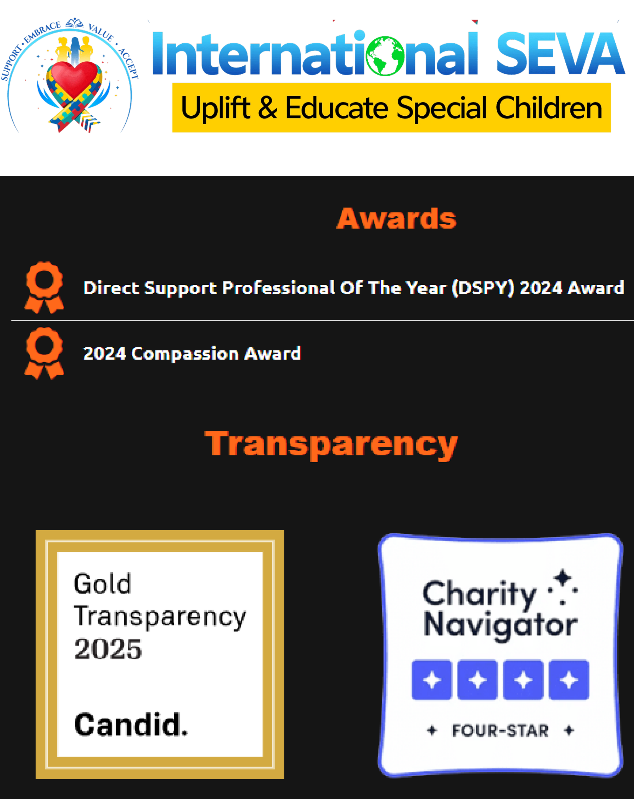 International SEVA — children served