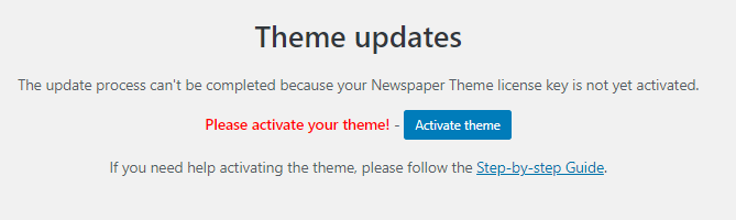 Theme Update Notice