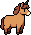 Horse wearing Horse Dark Unicorn Horn