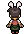 Olric facing north, spring bunny ears