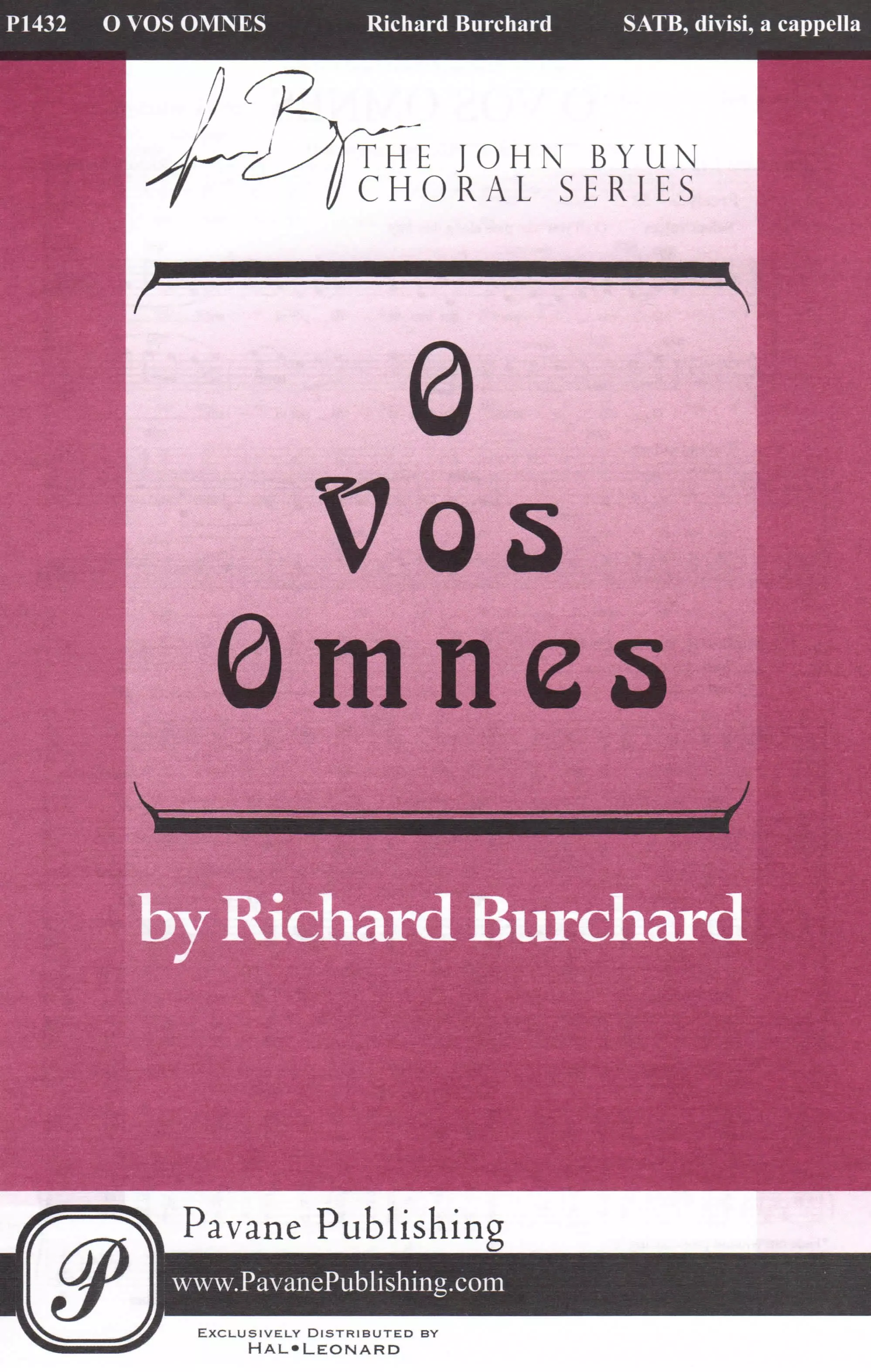 O Vos Omnes - SATB - Choral Score - Digital - Pavane Publishing