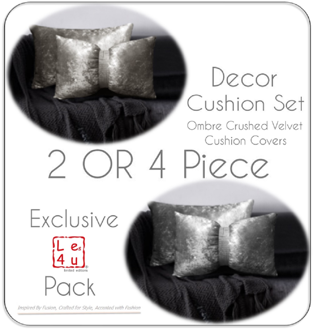 silver grey crushed velvet cushions