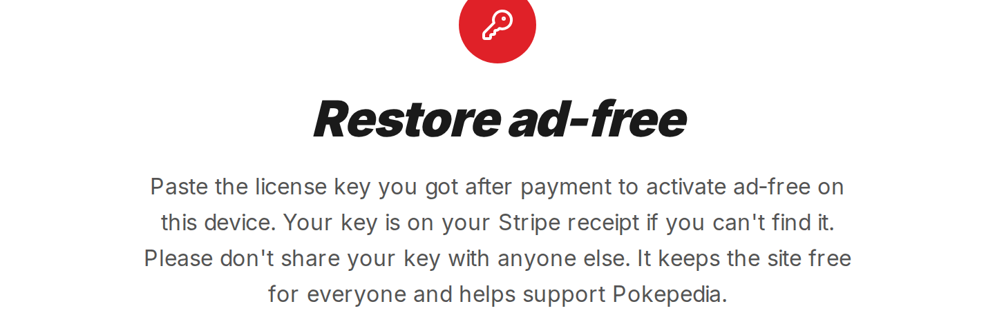 What is a Pokepedia ad-free license key — step 4