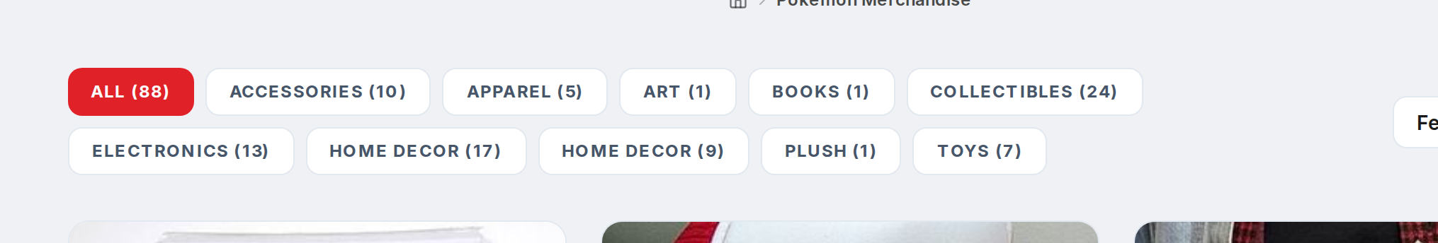 What is the Pokemon Merchandise page? — step 2