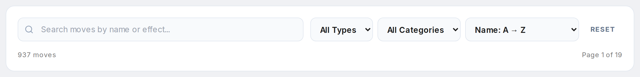What is the Pokemon Moves database on Pokepedia — step 1