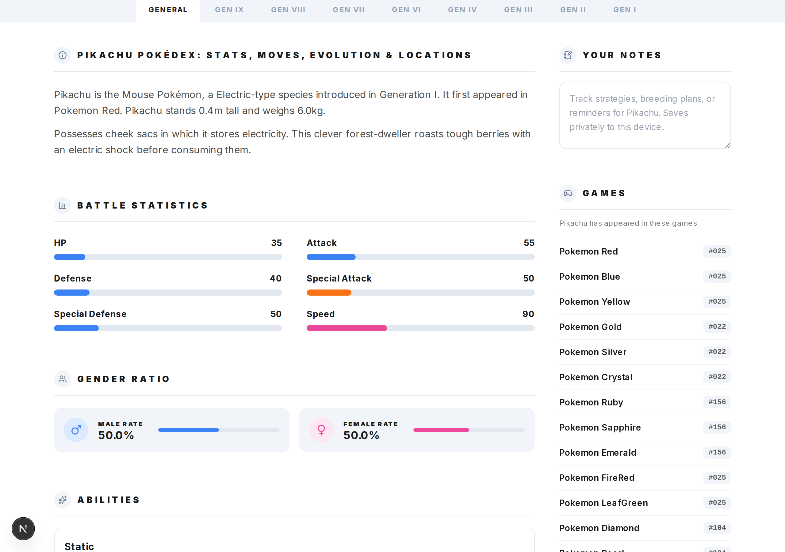 What's on a Pokemon's detail page? — step 2