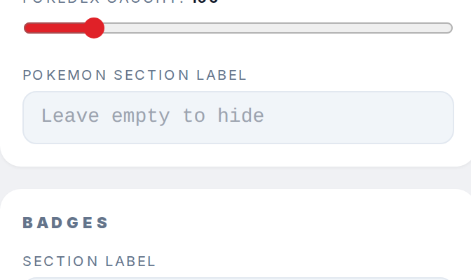 How to rename the Pokemon and badges sections — step 3