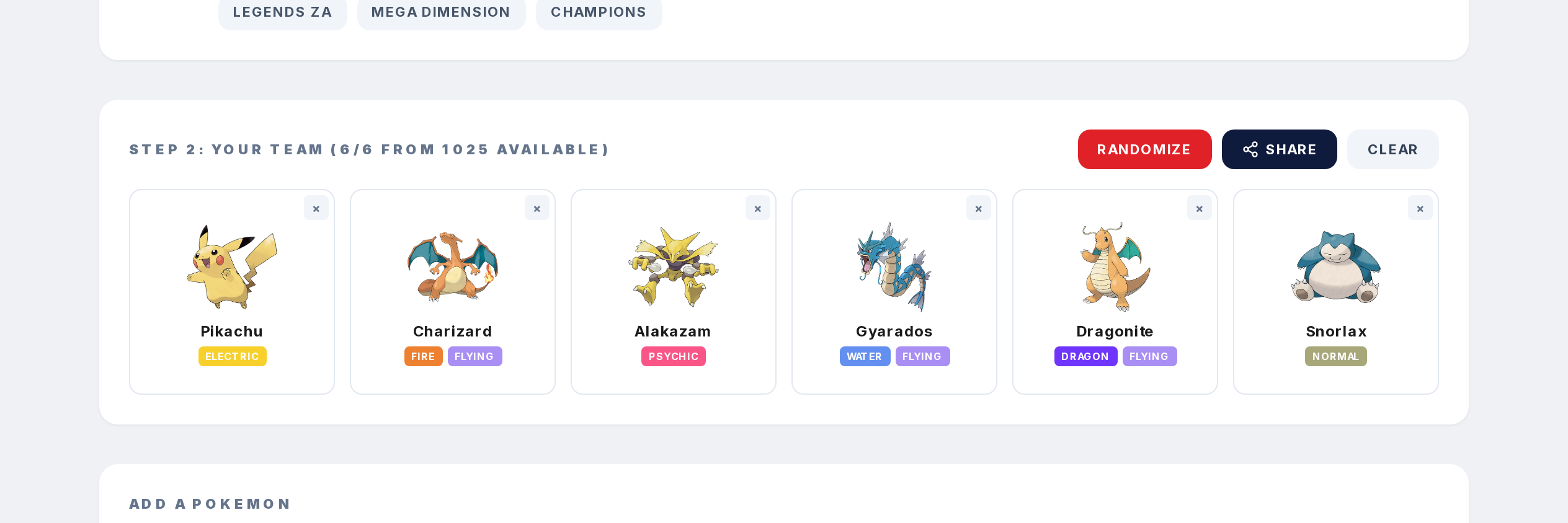 How do I randomize my team? — step 3