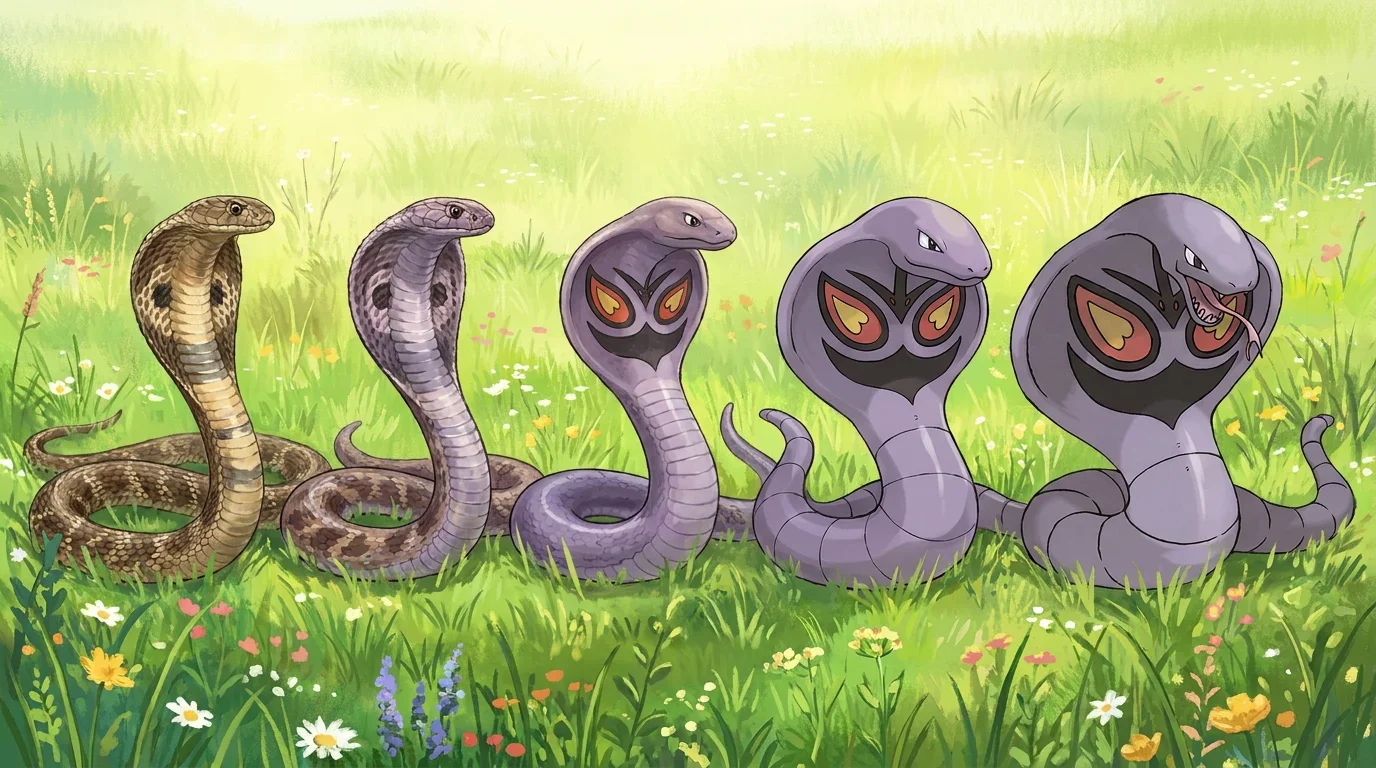 A indian cobra turning into Arbok