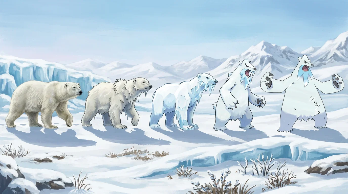 A polar bear turning into Beartic