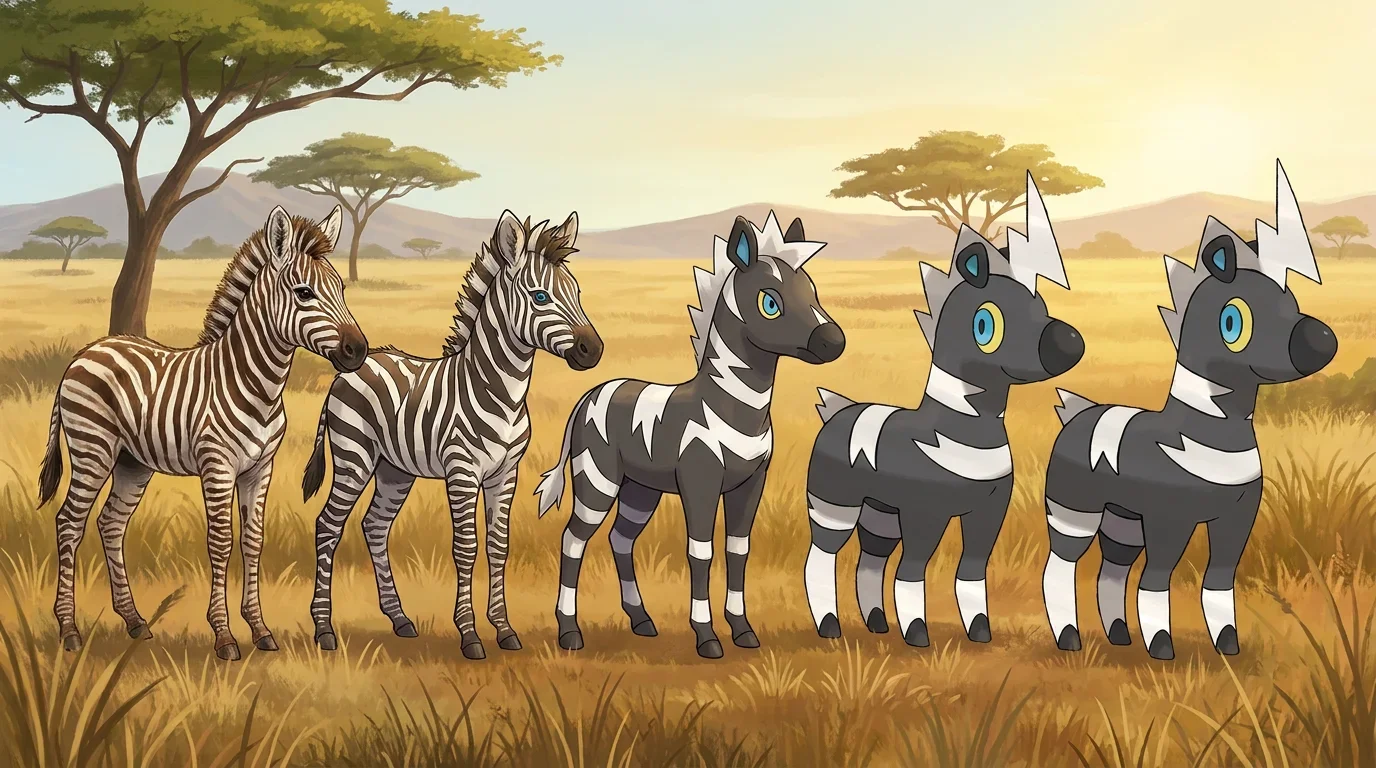 A zebra foal turning into Blitzle
