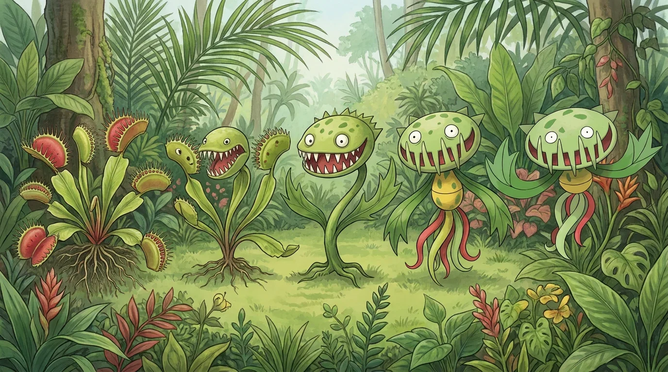 A venus flytrap turning into Carnivine