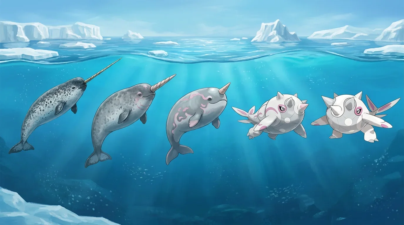 A adult narwhal turning into Cetitan