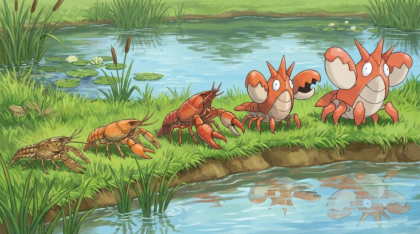 A crayfish juvenile turning into Corphish
