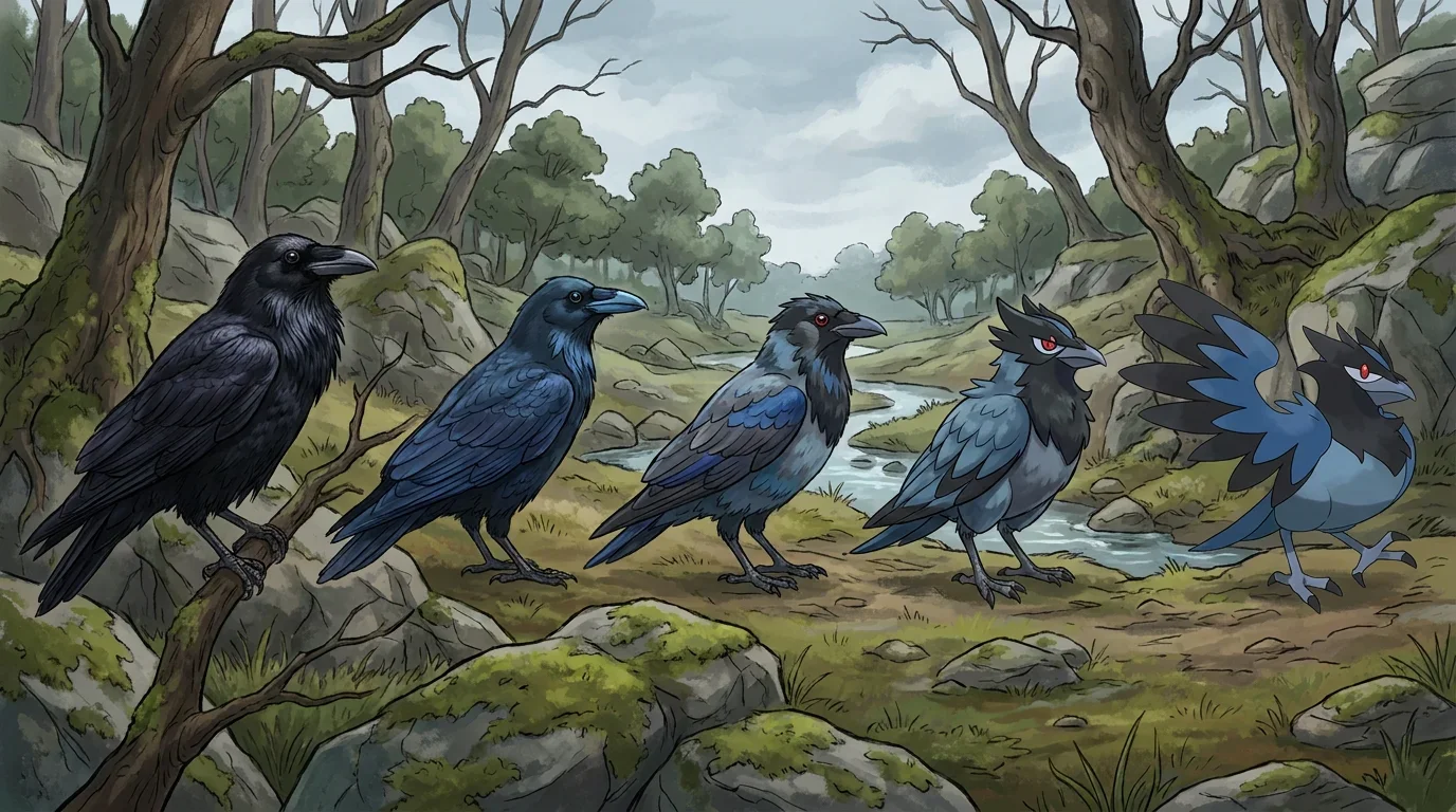 A common raven turning into Corvisquire