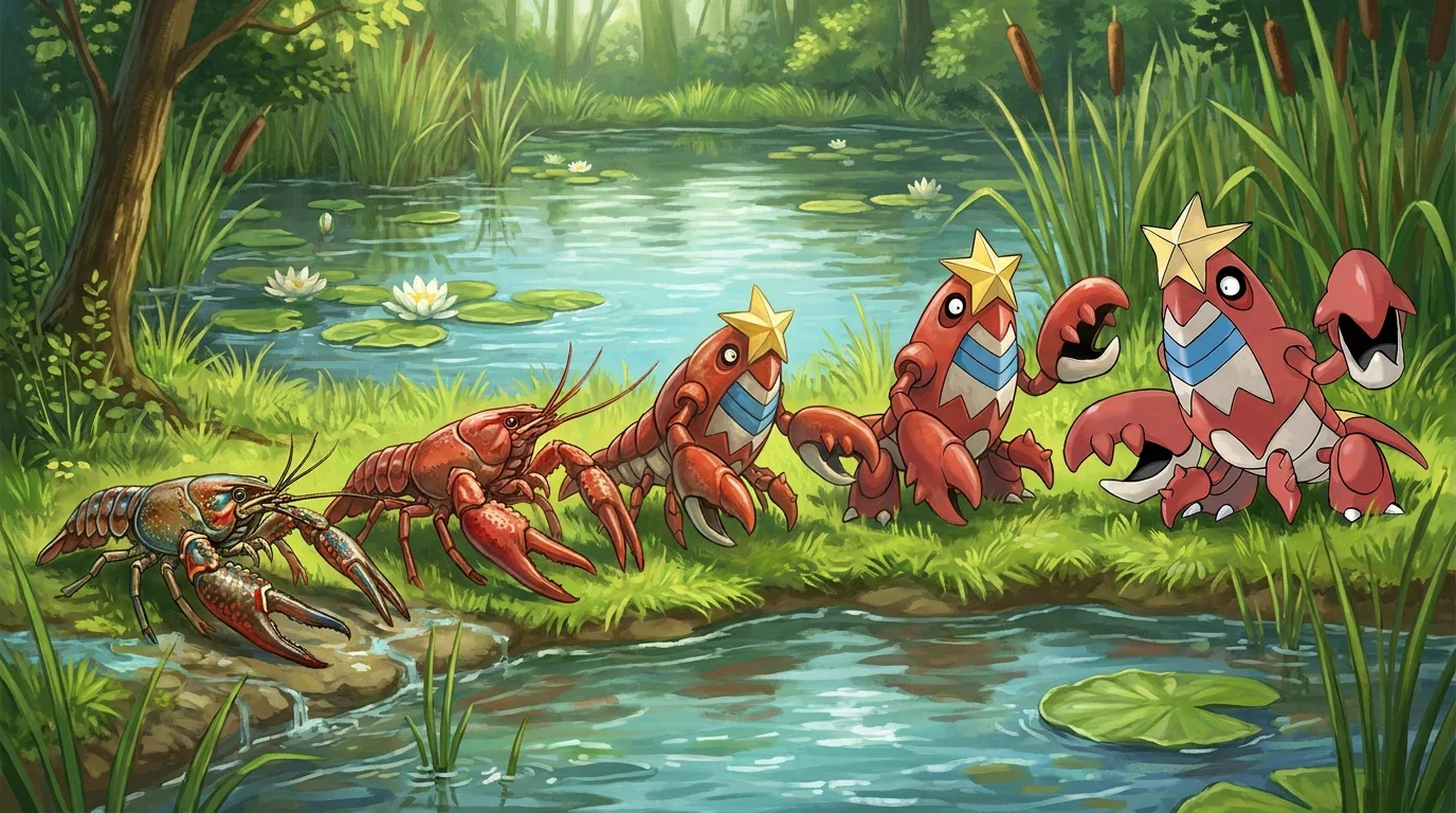 A signal crayfish turning into Crawdaunt