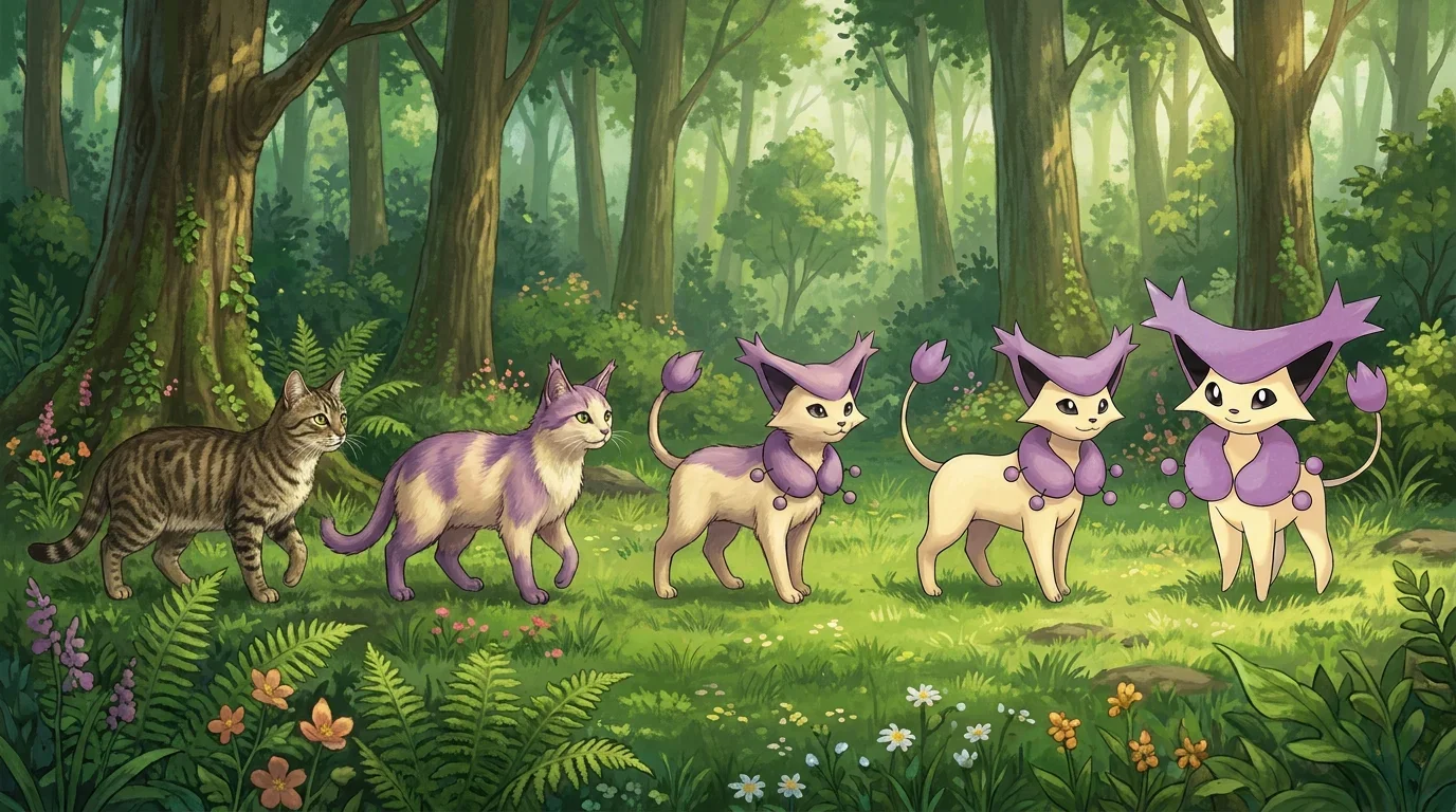 A domestic cat turning into Delcatty